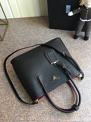 PRADA Medium Saffiano Leather Double Bag (Black) 1BG775  - 5