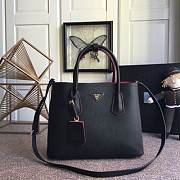PRADA Medium Saffiano Leather Double Bag (Black) 1BG775  - 1