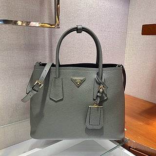 PRADA Medium Saffiano Leather Double Bag (Clay_Black) 1BG775_2A4A_F0LH7_V_OOO 