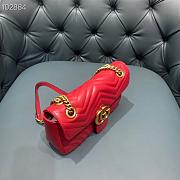 GUCCI GG Marmont Small Matelassé Shoulder Bag (Hibiscus Red Leather) 443497 DTDIT 6433  - 3