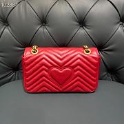 GUCCI GG Marmont Small Matelassé Shoulder Bag (Hibiscus Red Leather) 443497 DTDIT 6433  - 4