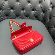 GUCCI GG Marmont Small Matelassé Shoulder Bag (Hibiscus Red Leather) 443497 DTDIT 6433  - 2