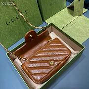 GUCCI GG Marmont Matelassé Super Mini Bag (Brown Leather) 476433 0OLFT 2535  - 6
