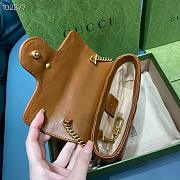 GUCCI GG Marmont Matelassé Super Mini Bag (Brown Leather) 476433 0OLFT 2535  - 4