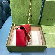 GUCCI GG Marmont Matelassé Super Mini Bag (Hibiscus Red Matelassé Chevron) 476433 DTDCT 6433  - 6