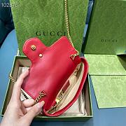 GUCCI GG Marmont Matelassé Super Mini Bag (Hibiscus Red Matelassé Chevron) 476433 DTDCT 6433  - 2