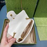 GUCCI GG Marmont Matelassé Super Mini Bag (White Chevron Leather) 476433 DTDCT 9022  - 6