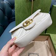 GUCCI GG Marmont Matelassé Super Mini Bag (White Chevron Leather) 476433 DTDCT 9022  - 2