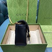 GUCCI GG Marmont Matelassé Super Mini Bag (Black Chevron Leather) 476433 DTDCT 1000  - 6