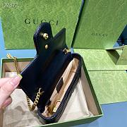 GUCCI GG Marmont Matelassé Super Mini Bag (Black Chevron Leather) 476433 DTDCT 1000  - 5