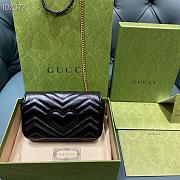 GUCCI GG Marmont Matelassé Super Mini Bag (Black Chevron Leather) 476433 DTDCT 1000  - 3