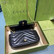 GUCCI GG Marmont Matelassé Super Mini Bag (Black Chevron Leather) 476433 DTDCT 1000  - 2