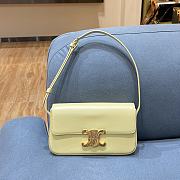 Celine Triomphe Shoulder Bag In Shiny Calfskin (Papyrus) 194143BF4.11PA  - 1