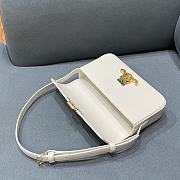 Celine Triomphe Shoulder Bag In Shiny Calfskin (White)  - 3
