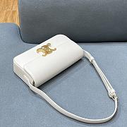 Celine Triomphe Shoulder Bag In Shiny Calfskin (White)  - 2