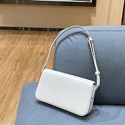 Celine Triomphe Shoulder Bag In Shiny Calfskin (White)  - 5