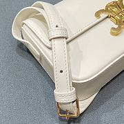 Celine Triomphe Shoulder Bag In Shiny Calfskin (White)  - 6