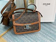 Celine Medium Triomphe Bag In Triomphe Canvas And Calfskin (Tan) 191242BZ4.04LU  - 1