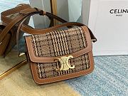 Celine Medium Triomphe Bag In Triomphe Textile And Calfskin (Brown_Tan) 191242CXX.19RT - 1