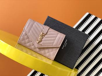 YSL Envelope Small Bag In Mix Matelassé Grain De Poudre Embossed Leather (Pink)  