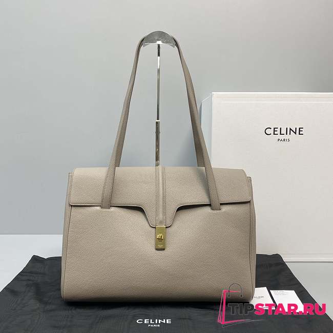 Celine Large Soft 16 Bag In Smooth Calfskin (Grey)  - 1