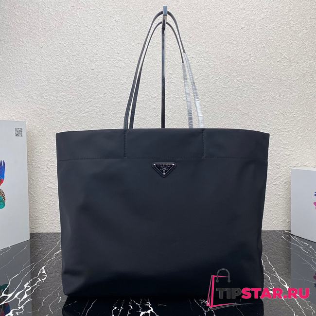 PRADA Re-Nylon And Saffiano Leather Tote Bag (Black) 1BG107_RV44_F0002_V_YOX  - 1