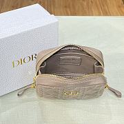 DIOR Small Caro Zipped Pouch Cannage Lambskin (Beige)  - 6