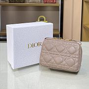 DIOR Small Caro Zipped Pouch Cannage Lambskin (Beige)  - 4