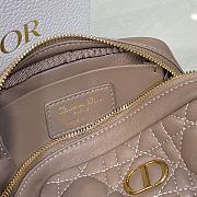 DIOR Small Caro Zipped Pouch Cannage Lambskin (Beige)  - 2
