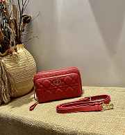 Dior Caro Double Pouch (Red)  - 1