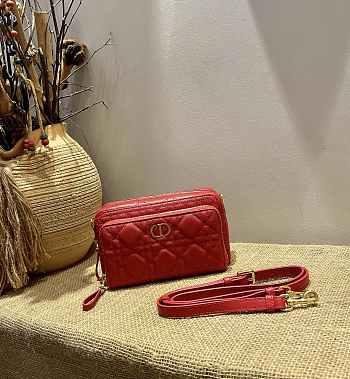 Dior Caro Double Pouch (Red) 