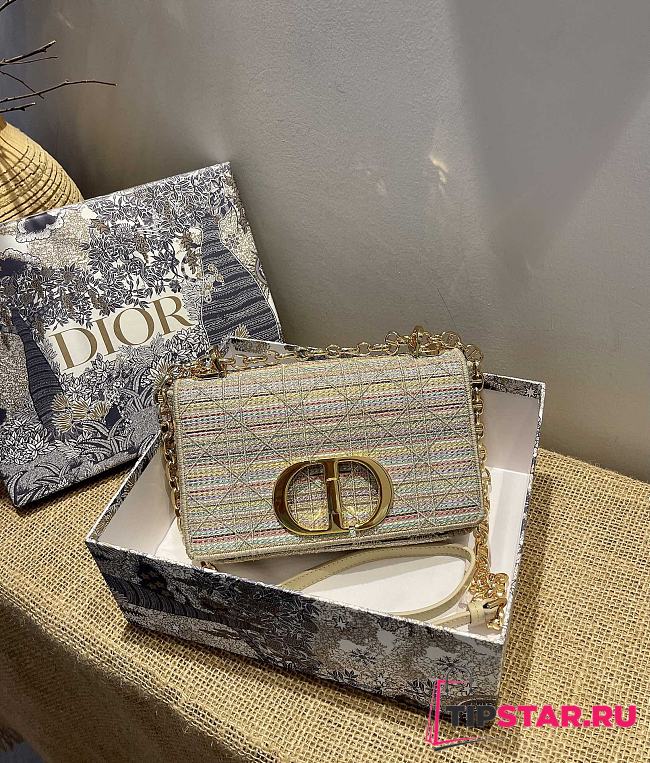 DIOR Small Caro Bag Pinstripe M1210  - 1