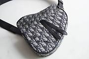  DIOR Mini Saddle Bag Dior Oblique Jacquard (Beige and Black) ADPO191YKY_H27E  - 3