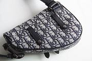  DIOR Mini Saddle Bag Dior Oblique Jacquard (Beige and Black) ADPO191YKY_H27E  - 2