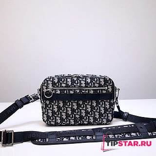 DIOR Safari Messenger Bag Oblique Jacquard (Beige and Black) 1ESPO206YKY_H27E - 1