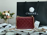 CHANEL Mini Flap Bag Calfskin & Gold-Tone Metal (Burgundy) - 6