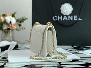 CHANEL Mini Flap Bag Calfskin & Gold-Tone Metal (White) - 4