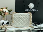 CHANEL Mini Flap Bag Calfskin & Gold-Tone Metal (White) - 6