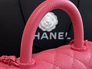 Chanel Grained Calfskin Mini Coco Handle (Pink) A92991  - 6