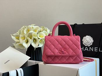 Chanel Grained Calfskin Mini Coco Handle (Pink) A92991 