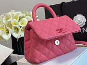 Chanel Grained Calfskin Mini Coco Handle (Pink) A92991  - 4