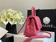 Chanel Grained Calfskin Mini Coco Handle (Pink) A92991  - 3