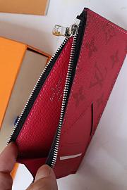 LV Coin Card Holder (Rose Red) M30777  - 6