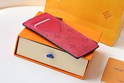 LV Coin Card Holder (Rose Red) M30777  - 4