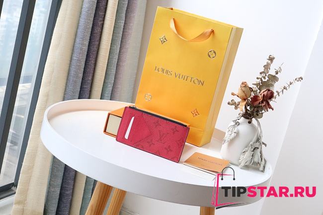 LV Coin Card Holder (Rose Red) M30777  - 1