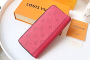 LV Zippy Vertical Wallet Cross Pattern (Rose) M63095   - 3