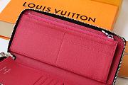 LV Zippy Vertical Wallet Cross Pattern (Rose) M63095   - 2