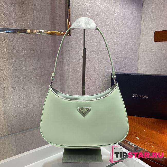 PRADA Cleo Brushed Leather Shoulder Bag (Aqua)  - 1