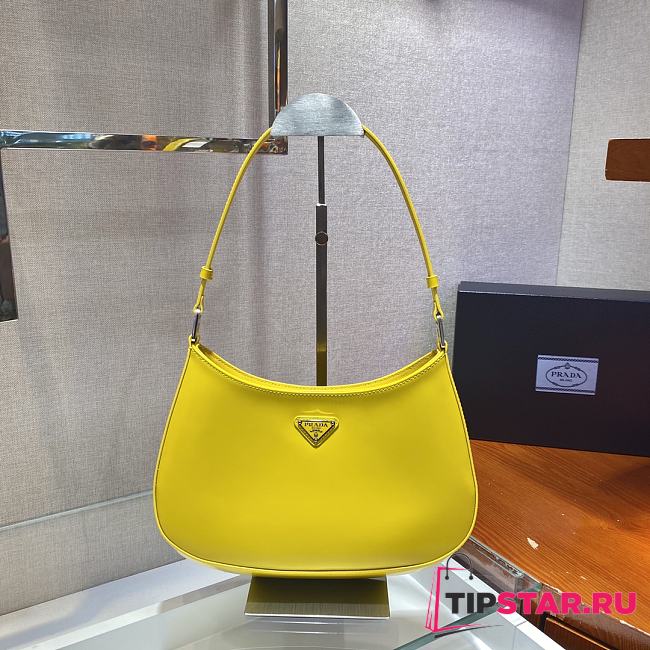 PRADA Cleo Brushed Leather Shoulder Bag (Yellow) - 1