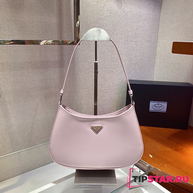 PRADA Cleo Brushed Leather Shoulder Bag (Alabaster Pink)  - 1